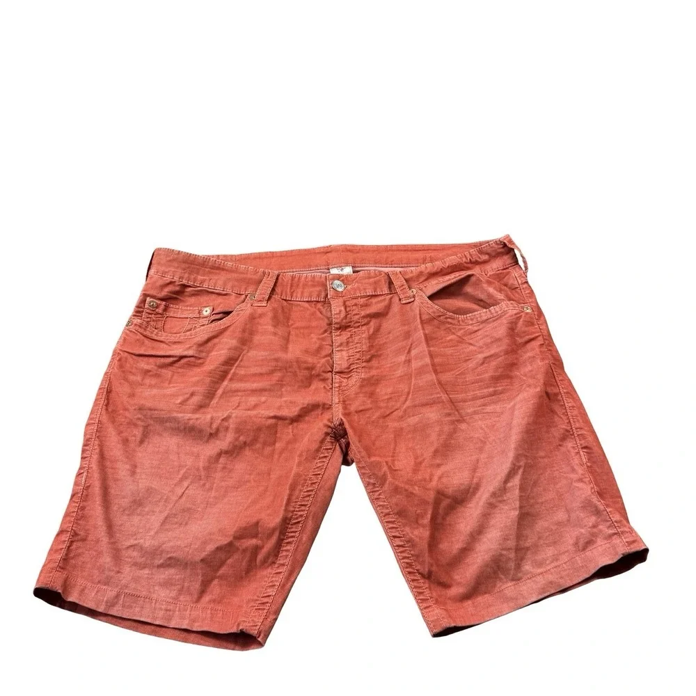 True Religion Orange Corduroy Bobby Mens Chino Short Size 42